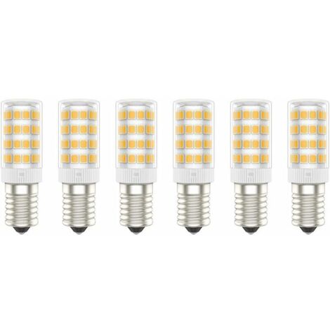 E14 LED-Lampen, 5 W (entspricht 50 W), Warmweiß (3000 K), AC 220–240 V, flimmerfrei, nicht dimmbar, 300 Lumen, CRI 80, 6er-Pack – (Warmweiß, 5 W) [Energieklasse A+]