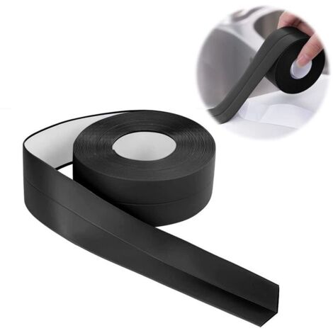 Badezimmerdichtung – 3,2 m 55 mm selbstklebende, wasserdichte PVC-Leiste – flexible, selbstklebende Sockelleiste