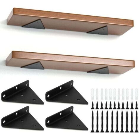 Set mit 4 dreieckigen Regalträgern, 8 cm hohe, schwebende Regalträger aus Eisen, Wandregalträger aus Metall für Regale