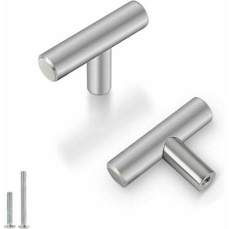 20 Möbelknöpfe, Edelstahl-Stangengriff, Silber, Einzelloch für Schranktüren, LS201BSS, Modern