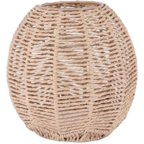 Handgewebter Rattan-Lampenschirm im Retro-Stil, dekorative Beleuchtung, Kronleuchter-Lampenabdeckung