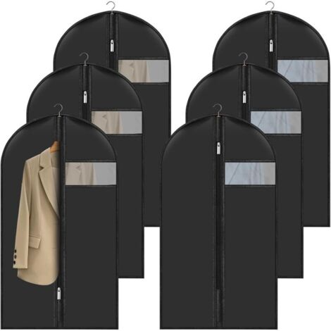 Set mit 6 Kleidersäcken 60 x 100 cm, transparent und staubdicht, ideal für Mäntel und Hemden. (1/4)