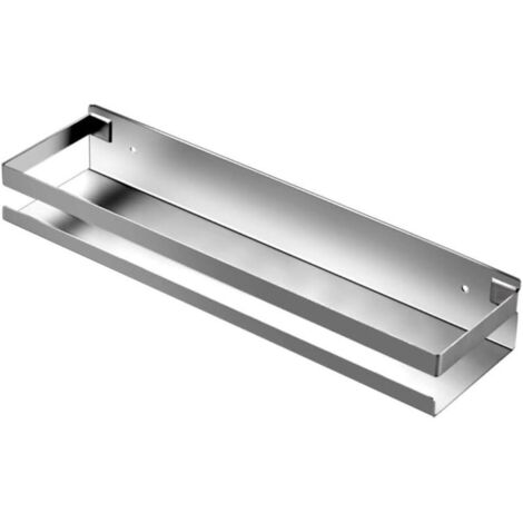 30 cm breite Duschablage aus gebürstetem Edelstahl, kein Bohren erforderlich, inklusive Kleber und Schrauben