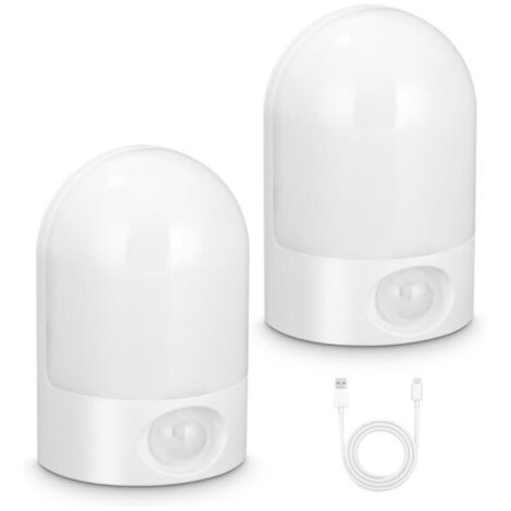2er-Set LED-Nachtlichter, Nachtlichter mit Bewegungsmelder, USB-aufladbar, Innenbeleuchtung mit Bewegungsmelder