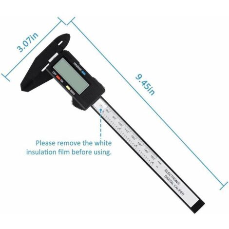 Digitaler Messschieber 300 Mm – Kohlefaser, Lang Backe, 0,01 Mm Genauigkeit, Großes LCD, Für Innen- & Außenmessung