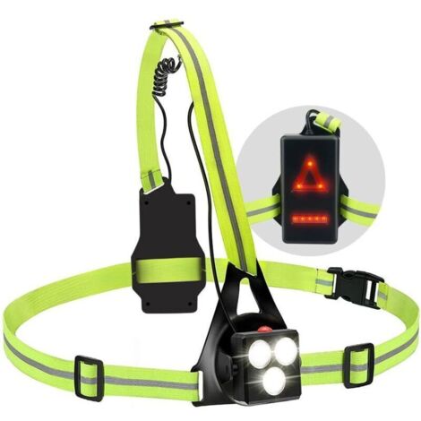 Wiederaufladbare Lauflampe per USB, LED-Beleuchtung mit 3 Modi, ideal zum Joggen und Campen
