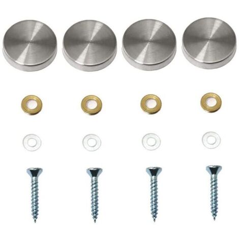 4er-Pack dekorative Spiegelschrauben, dekorative Nagelkappen, polierte Edelstahl-Zierschrauben für Spiegel, Glasschränke usw.