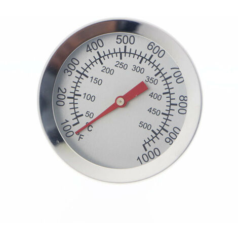 Grillthermometer, Ofenthermometer aus Edelstahl, max. 500 °C/1000 °F, analoges Thermometer mit Anzeige für Grills