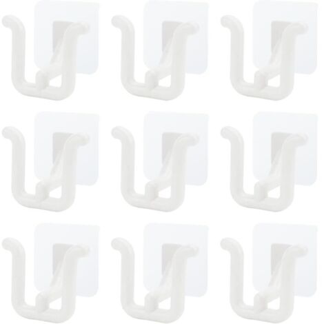 Wandmontiertes Schuhregal mit 9 Haken, selbstklebend, aus Acryl, platzsparend, für Badezimmer-, Küchen- oder Schranktüren.