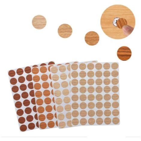 192 Stück 15-mm-Schraubenabdeckungen, selbstklebende PVC-Holzstruktur-Abdeckungen für Holzlöcher von Möbeln, Schraubenlochabdeckungen, Wandaufkleber für Schraubenlöcher zum Kaschieren von Möbelfehlern