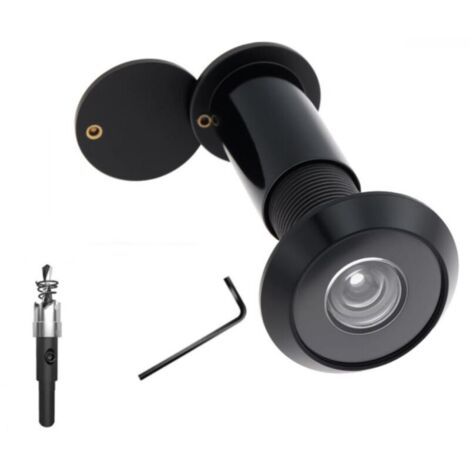 Türspion aus Messing, 35 bis 60 mm, 200-Grad-Türspion aus Messing mit 16-mm-Bohrer für Türen (Schwarz) (1/4)