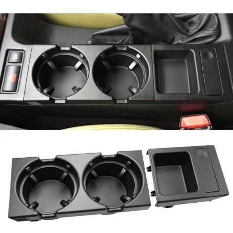 Passend für BMW 3er E46 (1997–2006) Getränkehalter, Getränkehalter für die Mittelkonsole (3er 316i, 318i, 318d, 320i, 320d, 323i, 325i, 325xi, 328i, 330i, 330xi, M3) (51168217953) – Schwarz