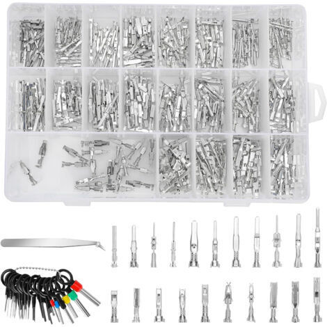 Kfz-Steckverbinder, 21 Typen – 420 Stück, 1/1,5/1,8/2/2,2/2,3/2,8/3,5 mm, Kfz-Elektrik-Anschlussklemmen, Stecker und Buchsen, 18-poliger Stiftauszieher (1/5)