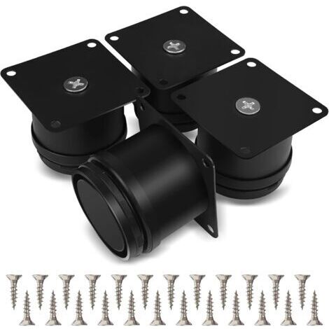 Set mit 4 Möbelfüßen, 50 mm verstellbare Tischbeine aus Edelstahl, Badmöbelbeine, Büromöbelbeine, Küchenmöbelbeine, Höhenverstellbar 0-15 mm, inklusive Edelstahlschrauben