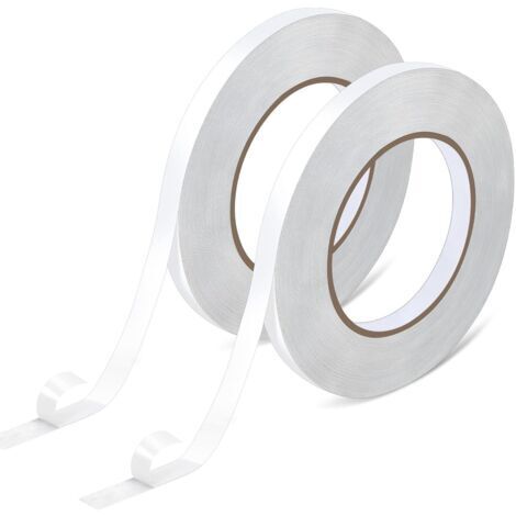 Extra starkes doppelseitiges Klebeband, doppelseitige Befestigung ohne Bohren, dünnes Nano-Klebeband für Scrapbooking, Teppiche, Wandklebetechnik, Fotodekorationen, Briefumschläge, DIY (10 mm x 50 m x (1/5)