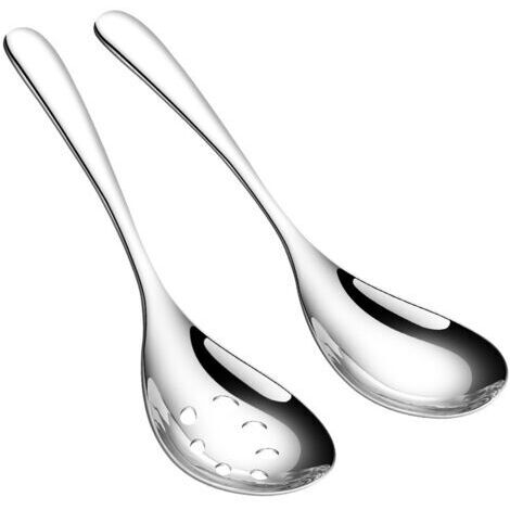 Set aus 2 geteilten Servierlöffeln aus Edelstahl, 23 cm lang, für Buffets, Partys, Bankette und den Küchengebrauch. (1/5)
