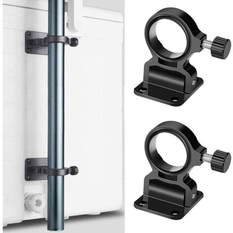 Set mit 2 schwarzen, faltbaren Sonnenschirmhaltern für Angelruten, Wandhalterungen für Sonnenschirme, für Strand, Terrasse, Garten, Balkon, Park