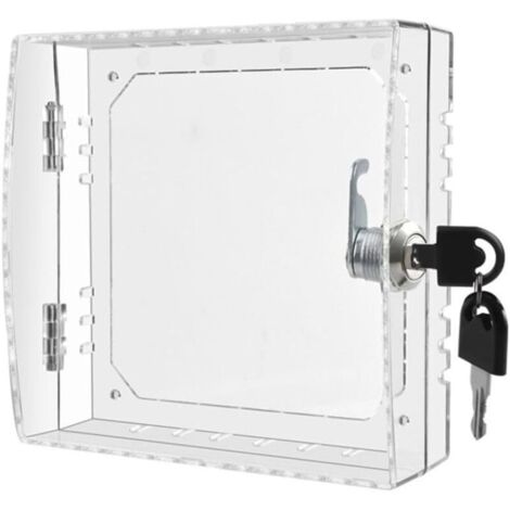 Thermostat-Abschließbox mit 2 Schlüsseln, transparente Thermostat-Schutzbox, 16 x 15 x 5,5 cm, Wandthermostatbox, für Restaurants, Schulen