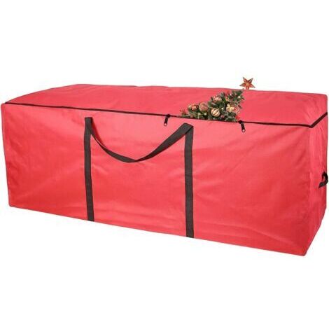 1 x Rote Aufbewahrungstasche für Weihnachtsbäume (165 x 38 x 76 cm) – Für Bäume bis 270 cm Höhe – Wasserdichter Schutz aus 210D Oxford-Gewebe (1/5)