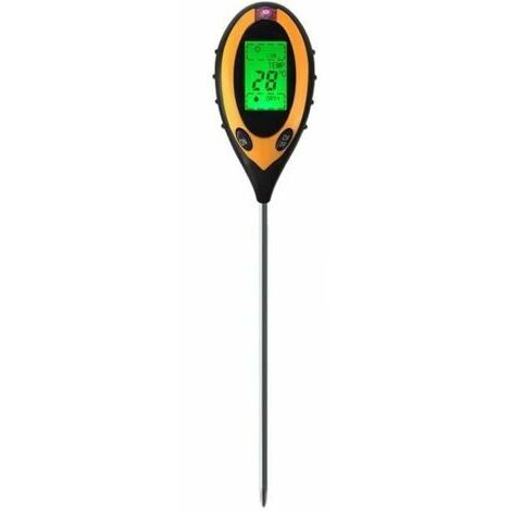Professionelles 4-in-1 Boden-pH-Meter mit LCD-Anzeige, Temperatur-, Feuchtigkeits-, Solarbetriebenem und Hintergrundbeleuchtungs-Funktion für den Gartenbau (1 Stück)