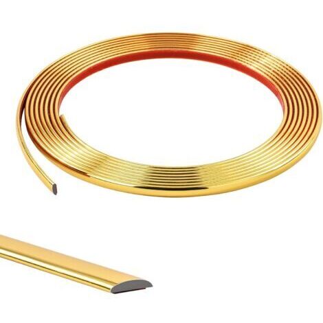 m selbstklebende Zierleiste für Tapeten, Fliesen, Spiegel, Wände, Decken, Schränke, PVC-Abschlussleisten, Fugenleisten, Wanddekorationsleisten, 8 mm Gold (1/5)