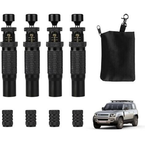 4er-Set verstellbarer Reifenentlüfter – Hergestellt aus verbessertem All-Terrain-Messing – Verbessertes automatisches Luftablassventil – Schnellablassventil für Autoreifen – Bergabfahrhilfe