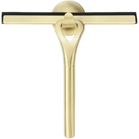 Goldener Duschabstreifer, 22,5 cm, streifenfrei, mit Saugnapfhaken, für Spiegel, Böden, Fenster und Tische