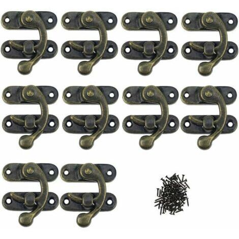 Scrapbooking-Albumverschlüsse, 12er-Pack, massive Metallverschlüsse, Riegel, Scharniere für kleine antike Holzkästchen, Schnallen für Schmuckkästchen, ästhetische Verschlüsse