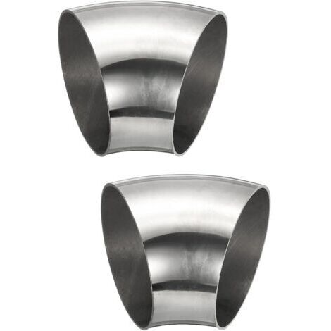 2 Stück 45°-Rohrbogen, 70 mm Außendurchmesser, Auspuffrohrbogen aus Edelstahl 304 für Auspuffrohr-Handlauf