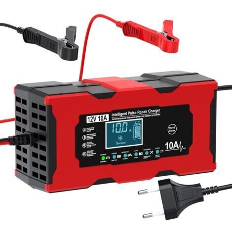 Intelligentes 10A 12V Autobatterie-Ladegerät für LiFePO4-Akkus mit Mehrfachschutz, LCD-Display, für Auto, Motorrad, LKW, AGM, Gel, Nassbatterien, SL (1/5)
