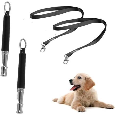 Set mit 2 Hundepfeifen für Rückruf und Training, verstellbare Pfeifen mit Schnur, geräuschlose Ultraschallpfeifen für Hundetraining und das Erlernen von Tricks (schwarz) (1/5)