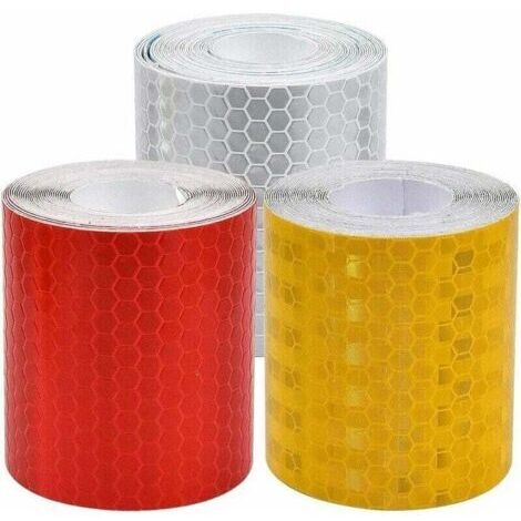 Reflektierendes Klebeband, Sicherheitsband, 3 Rollen Warnband, reflektierende Aufkleber für Fahrzeuge, Fahrrad- und Motorradhelme, 3 Farben, 5 cm x 3 Meter.