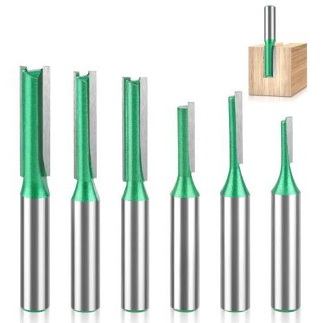 6-teiliges Fräserset mit 6-mm-Schaft, 8-mm-Fräsern, Holz-Kopierfräsern mit 3-mm-, 4-mm-, 5-mm-, 6-mm-, 7-mm- und 8-mm-Schäften, Fräsern mit geradem Schaft, Nutfräsern für Oberfräsen, Holzbearbeitungsf (1/5)