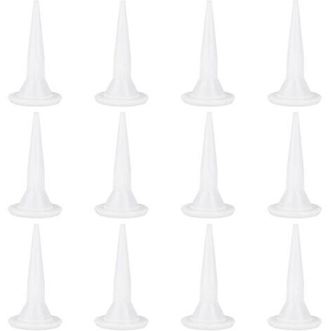 Set mit 12 wiederverwendbaren, weißen, konischen Kartuschendüsen für Kartuschenpistolen langlebige Applikatoren für ein professionelles Finish.