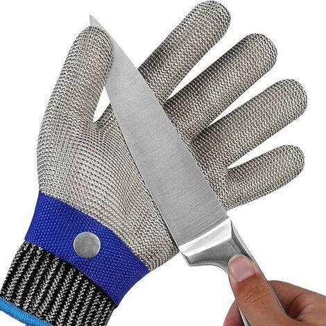 Schnittfeste Handschuhe, Schutzklasse 9, für Küche und Austernverarbeitung, Edelstahlgewebe für Metzger und Fleischer (Größe XL)