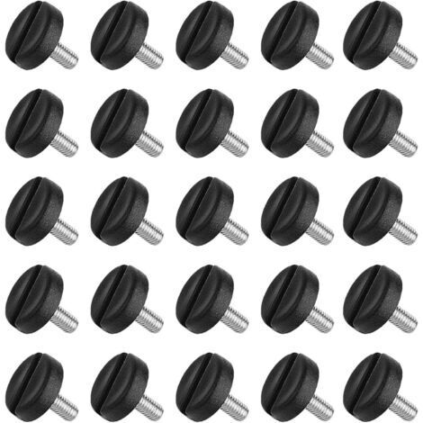 (Schwarz) 25-teiliges Set verstellbarer Möbelfüße, M6 x 20 mm verstellbare Möbelfüße, Nivellierschrauben, verstellbare Füße mit Schlagmutter, für Stühle, Tische, Sofas