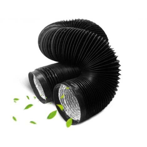 Flexibler PVC- und Aluminium-Abflussschlauch, 2 m, für Badezimmer, Küche und Wäschetrockner (100 mm)