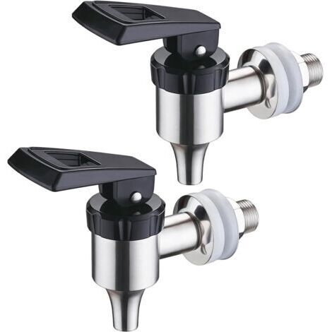 Set mit 2 Getränkespendern, Edelstahl, 16-mm-Bierhahn, Wasserspender, Ersatzhahn für Getränkespender (1/5)