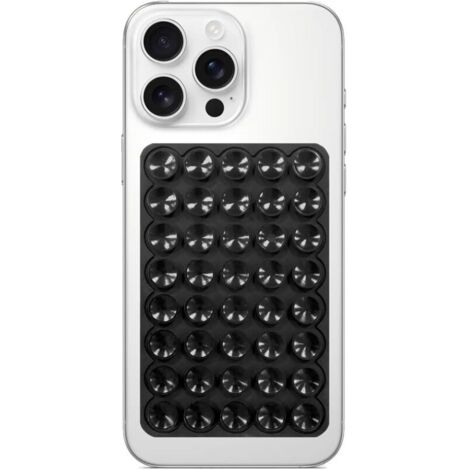2 Stück doppelseitige Silikon-Saugnapf-Handyhalterung, abnehmbare Auto-Handyhalterung, freihändige Saugnapf-Handyhalterung, vielseitig einsetzbar für Mobilgeräte mit Spiegelglas (Schwarz)