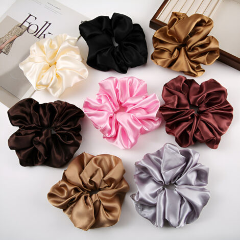 Große Haargummis aus künstlichem Satin – 8er-Set in verschiedenen Farben, überragende Eleganz-lsw (1/4)