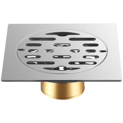 Duschrinne Gold Bodenablauf Messing Quadratisch Dusche Bodenablauf mit Abnehmbarer Abdeckung Gitter Badezimmer Duschablauf, 4 Zoll Duschrinne Gold Bodenablauf Messing Quadratisch Dusche Bodenablauf mit Abnehmbarer Abdeckung Gitter Badezimmer Duschablauf, 4 Zoll