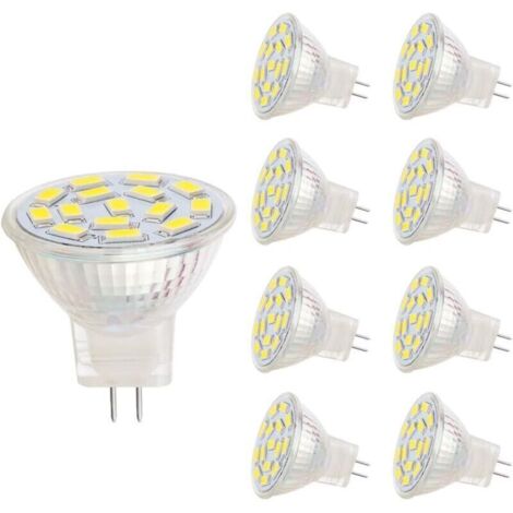 MR11 LED-Lampen, GU4.0-Sockel, 3 W, passende 20–30 W Halogenlampen, 12 V AC/DC, 350 lm, 120° Strahler, Schienenbeleuchtung, we