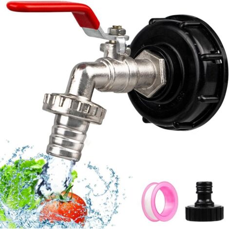 Tankhahn, 1/2"-Tankadapter, IBC-Tankhahn, S60X6-Hahn für Tanks mit Kunststoffadapter, Regenwassernutzungsanlage