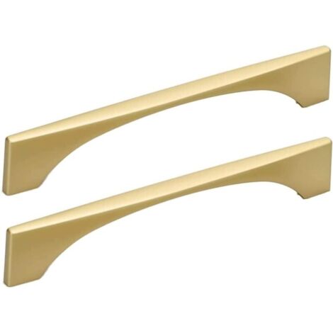 Set mit 6 goldenen Küchenschrankgriffen, Schubladengriffen aus Messing - Möbelgriffen aus Messing