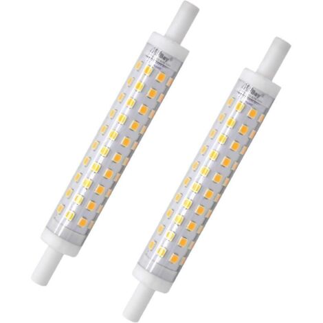 2er-Pack R7s-LED-Glühbirne, 118 mm, warmweiß, 3000 K, J118-Glühbirne, 10 W, Ersatz 80 W Halogenlampe, kein Flimmern, 230 VA