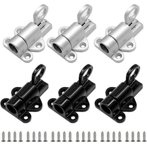 Automatischer Türriegel, 6 Stück, Türriegel aus Aluminium, Fensterriegel, kleiner, dicker Riegel mit Schraube, federbelasteter Verriegelungsbolzen (1/4)
