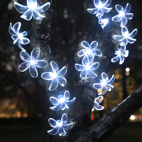 Dekorative Solar-LED-Lichterkette für den Außenbereich – 50 warmweiße Lichter, 9,5 m, Sonnenblumen-Design, ideal für Garten, Terrasse, Party oder als stimmungsvolle Dekoration.-lsw