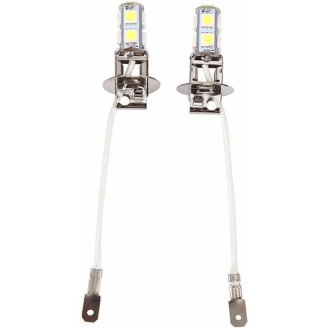 VURAHOME – 2 Stück H3 LED-Lampen, 6500K, Weiß, 9 SMD LEDs, Xenon, DC 12V, Nebelscheinwerfer, Xenonweiß, für Pkw