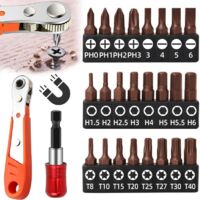 Set mit 26 Mini-Schraubendrehern mit Wendefunktion. Magnetischer Schraubendreher mit verschiedenen Bits für Reparaturen, Wartungsarbeiten und Heimwerkerprojekte.