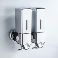 Gewerblicher, wandmontierter Seifenspender 1000 ml, silberfarben, für Küche, Bad, Hotel und Restaurant